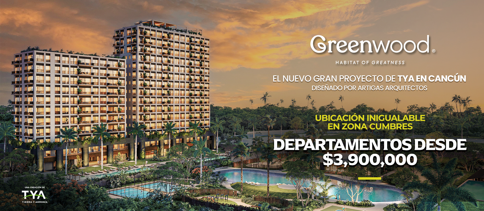 Invierte en Greenwood departamentos en Cancún